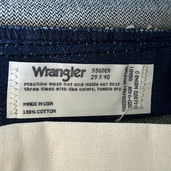 Vintage 90s DEADSTOCK Wrangler USA Dark Denim Slim Fit Extra Long Leg 28 x 40 - Picture 7 of 7